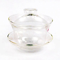 Чашка с блюдцем и крышкой (гайвань), стекло